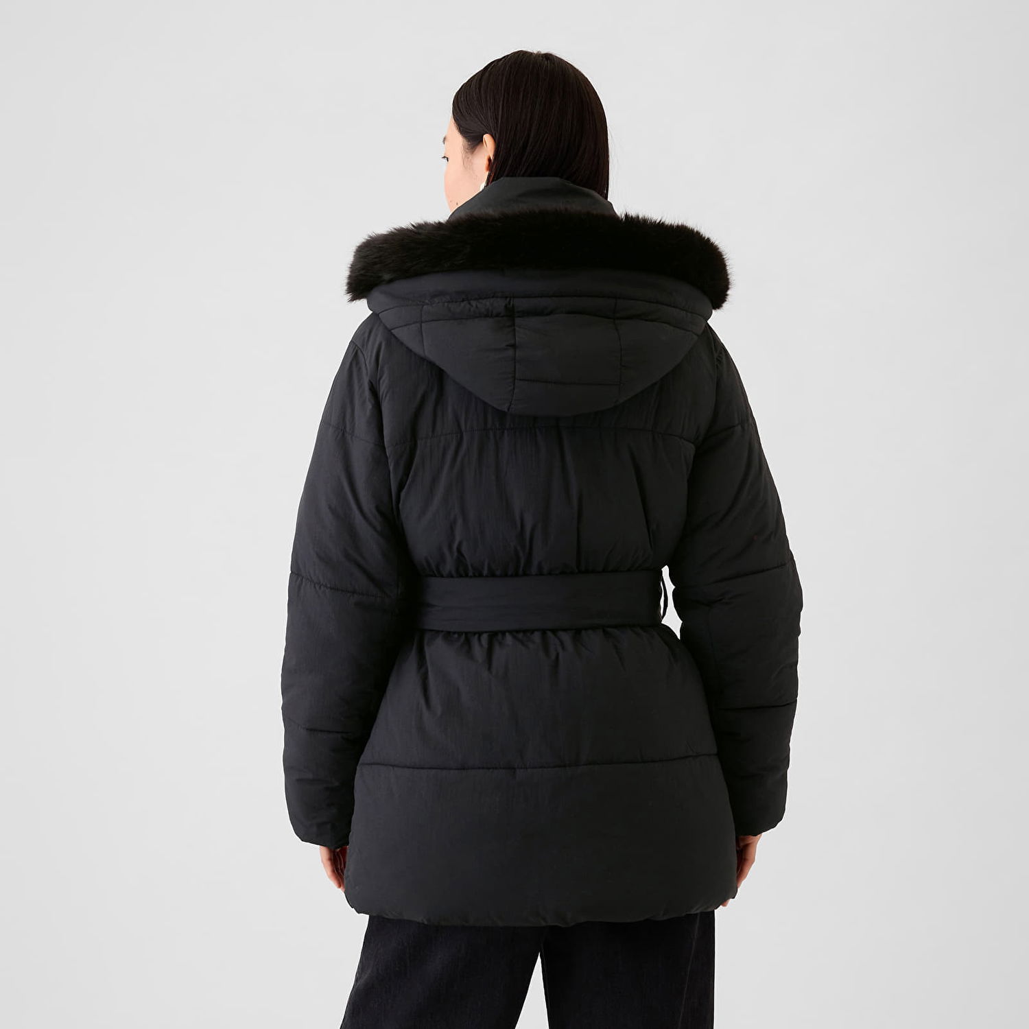 Jakna GAP Jacket Puffer Midi Coat Black XS Črna | 520185-01, 1