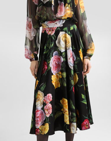 Krila Dolce & Gabbana Dolce & Gabbana Peony and Rose Print Charmeuse Circle Skirt Večbarvna | F4C2RTFSA7BHN5IY, 3