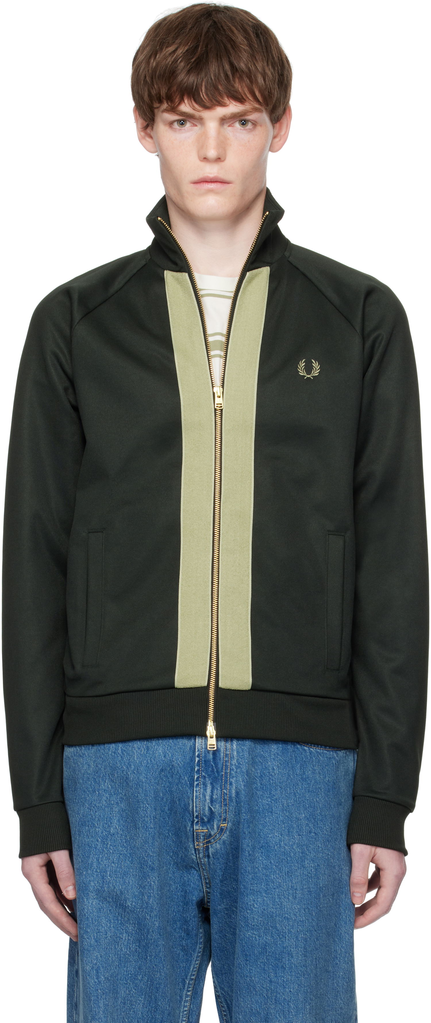 Jakna Fred Perry Fred Perry Chenille Tape Track Jacket Zelena | J9051, 0