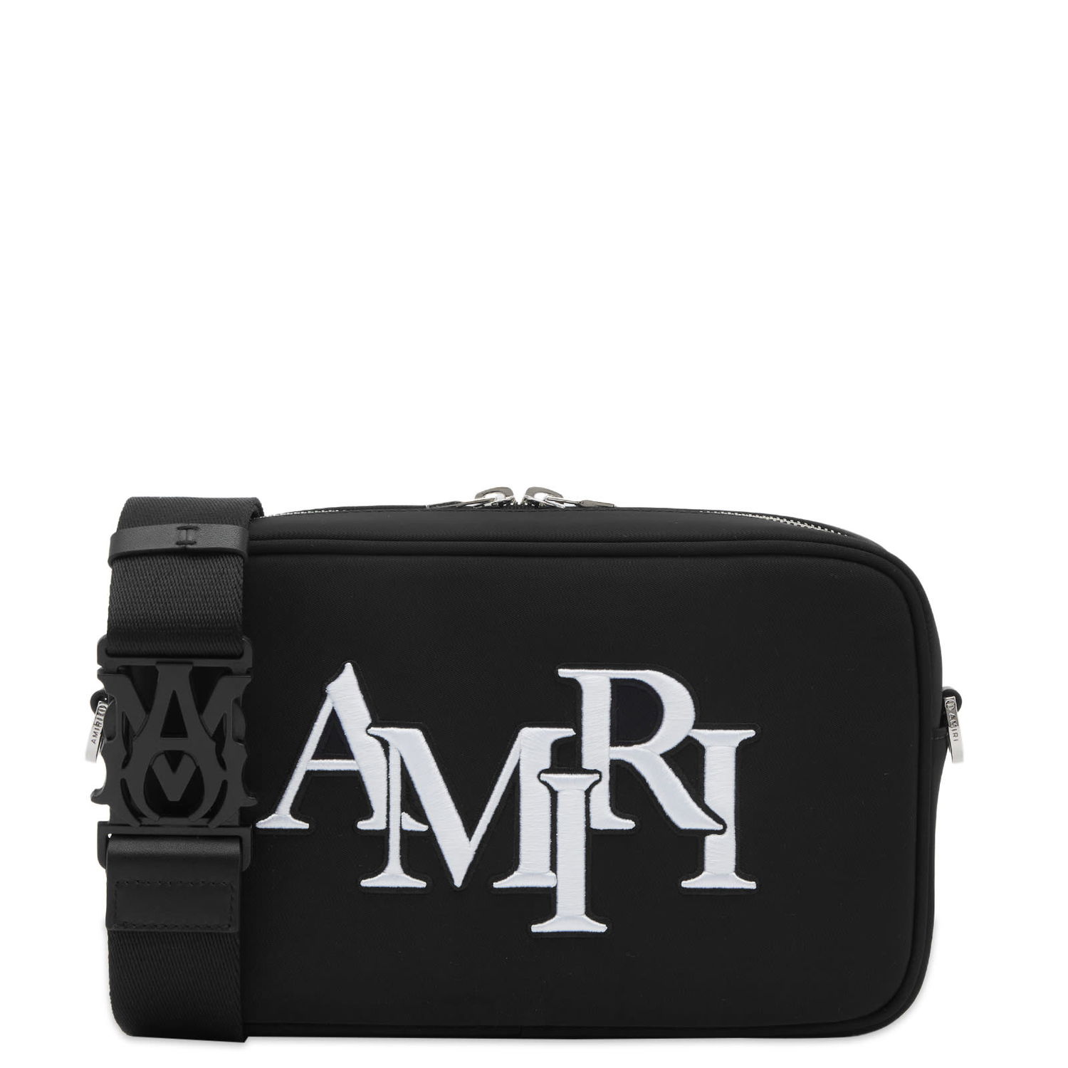 Torbice za okoli pasu AMIRI Staggered Logo Camera Bag Črna | PS24MCC003-BLK, 0