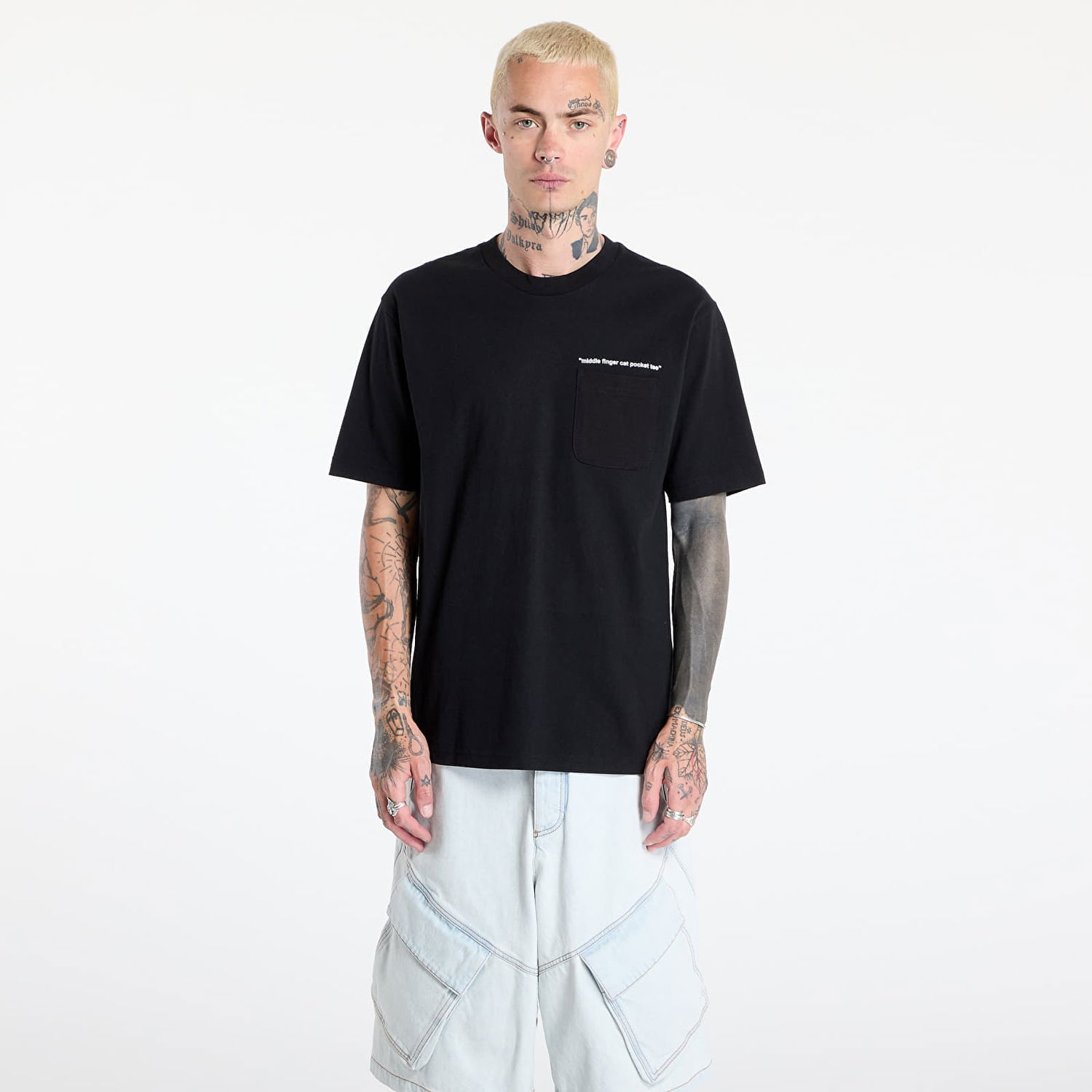 Majica RIPNDIP RIPNDIP Middle Finger Cat Pocket T-Shirt Črna | RNDSUM25139, 0