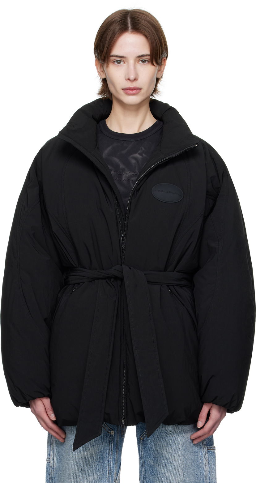 Puhovka Alexander Wang Alexander Wang Dome Logo Patch Down Jacket Črna | 1WC1253280
