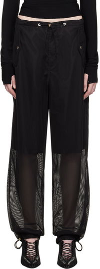 Grid Mesh Panel Trousers