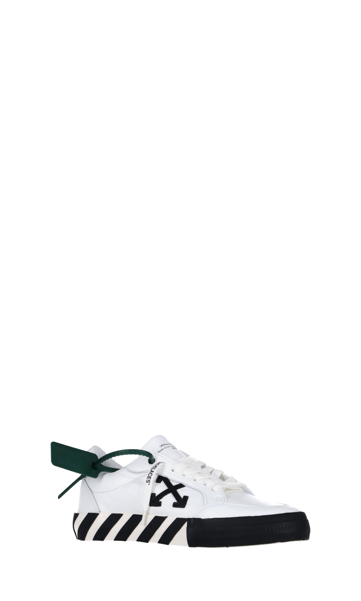 Superge in čevlji Off-White Low Vulcanized Leather SS22 "White Black" Bela | OMIA085C99LEA0010110, 1