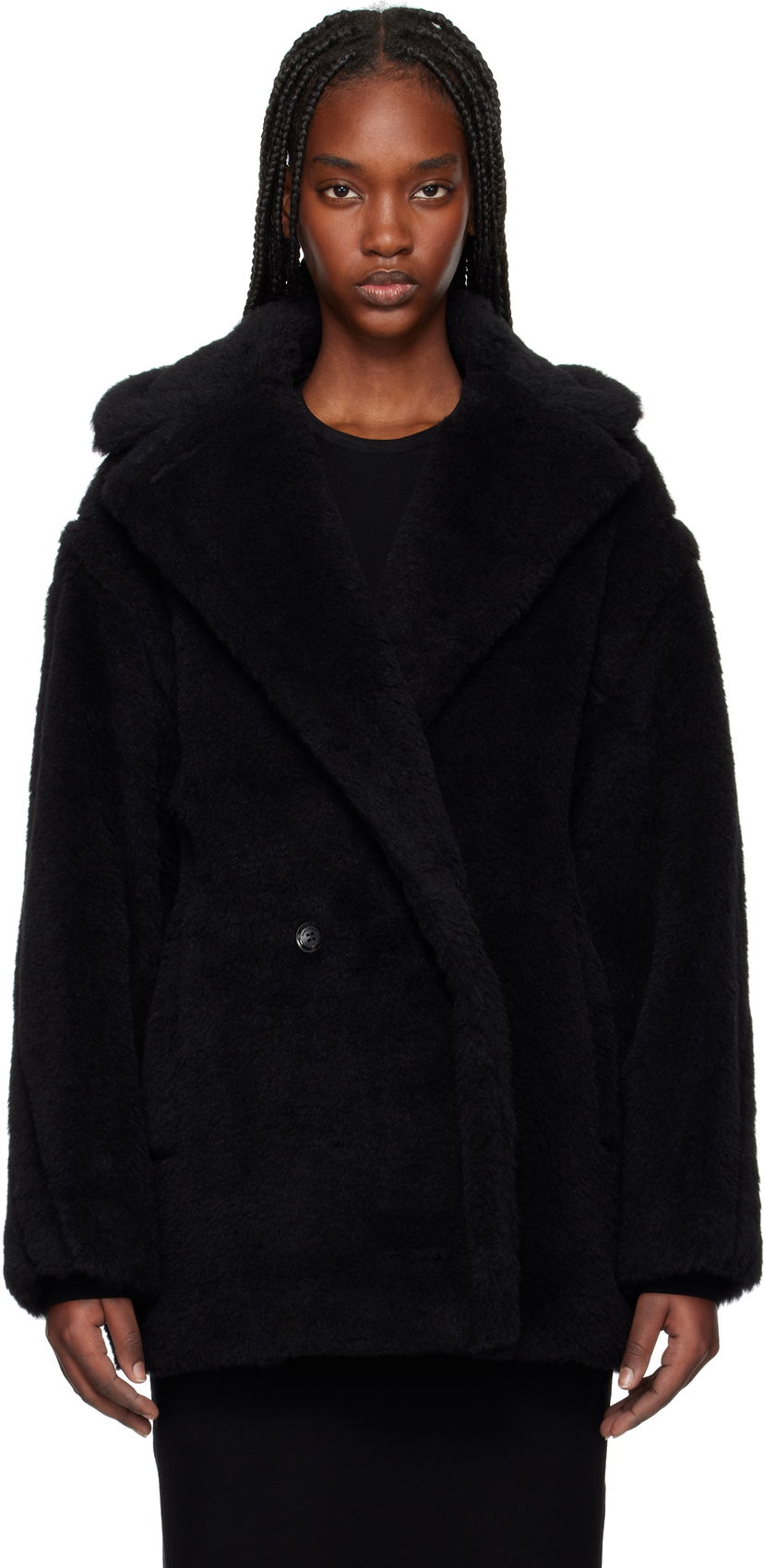 Plašči Max Mara Max Mara Fuxia Teddy Jacket Črna | 2511081041600