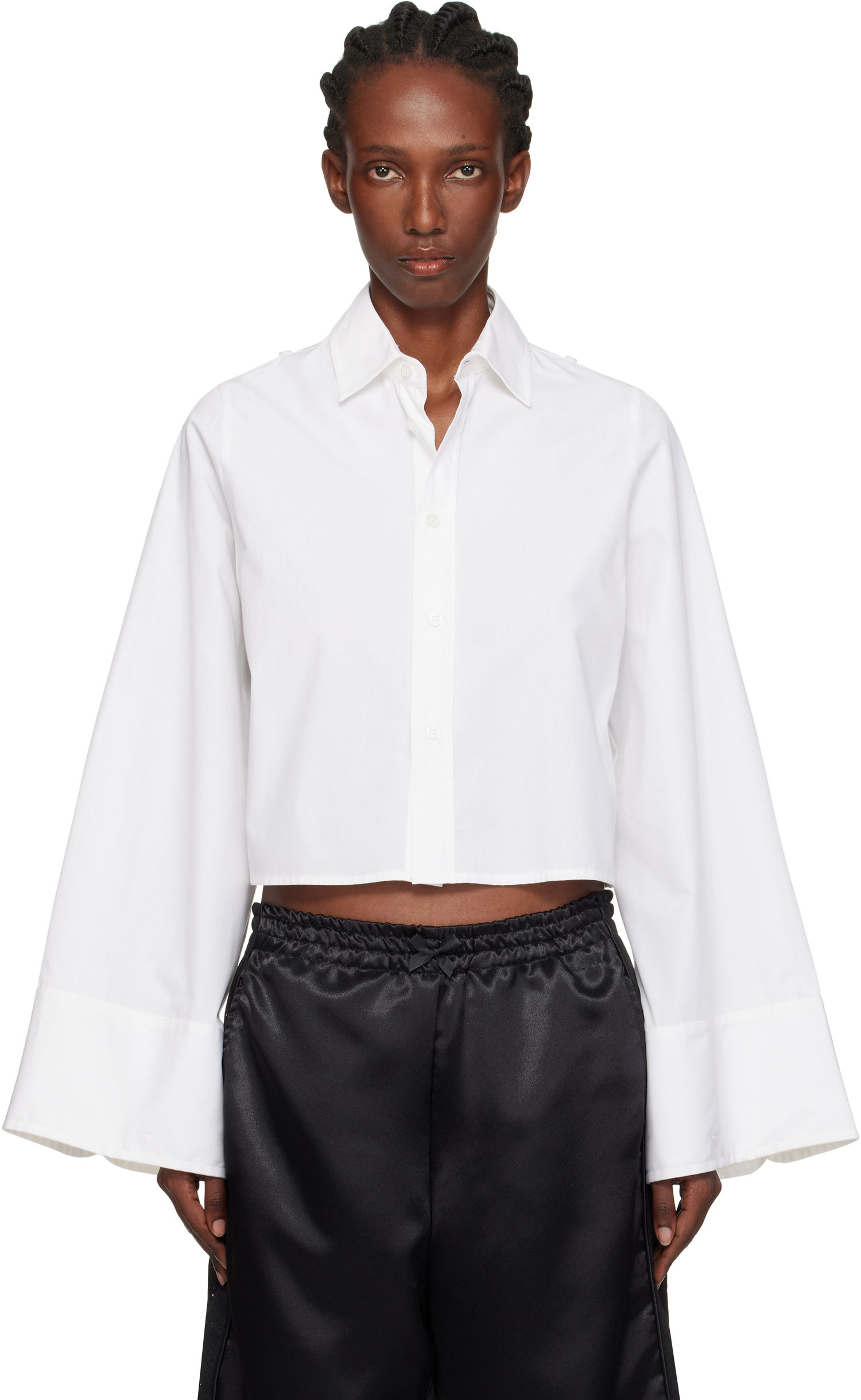 Srajce Maison Margiela MM6 Maison Margiela Cotton Cropped Shirt Bela | S52DT0044 M35480, 0