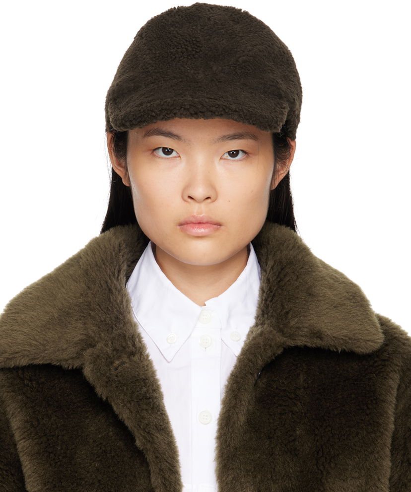 Klobuk Yves Salomon Shearling Cap Rjava | 24W23WAA157XXMECL