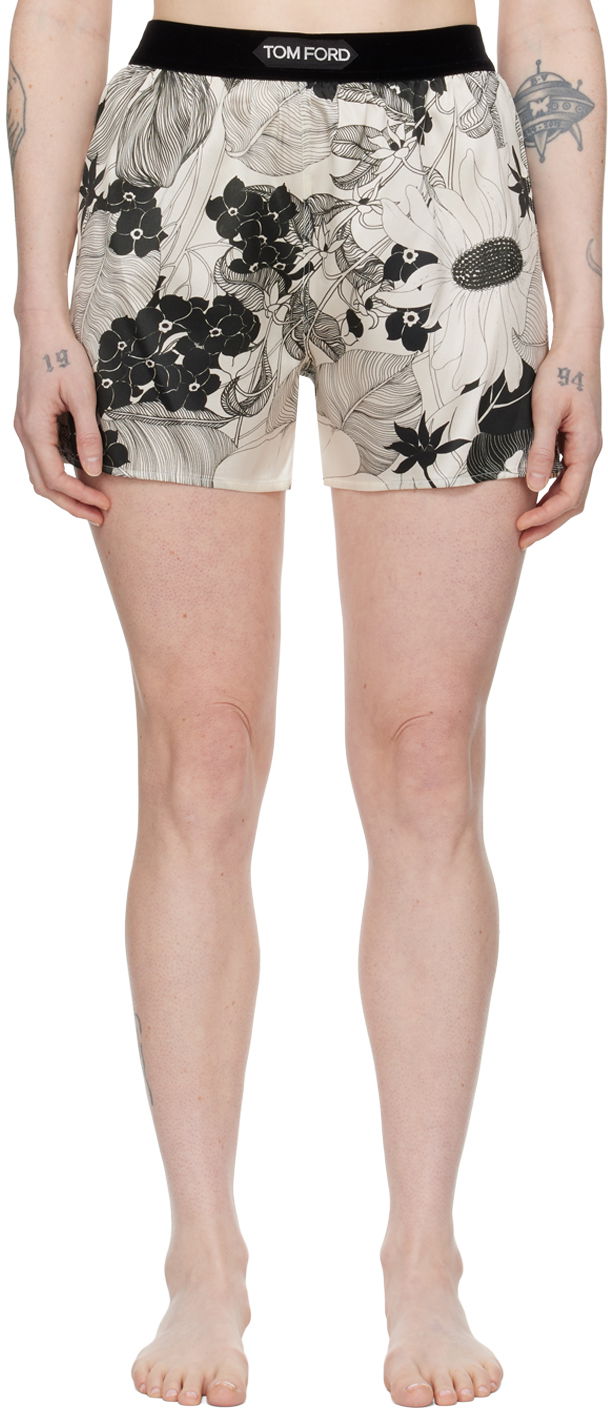 Kratke hlače Tom Ford Floral Print Shorts Bež | SH0021-FAP220