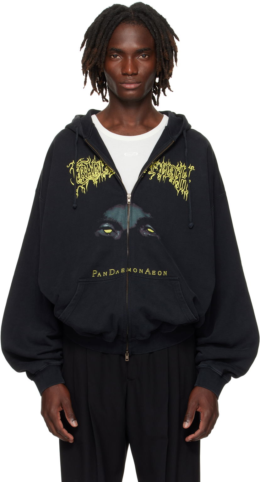 Pulover VETEMENTS Vetements Cradle of Filth 'Pandaemonaeon' Zip-Up Hoodie Črna | UCF76ZU550B