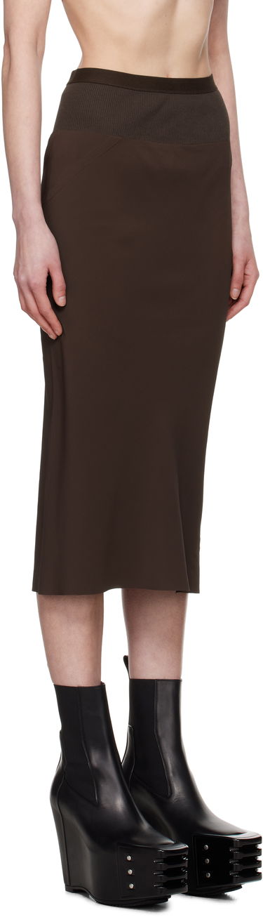 Krila Rick Owens Rick Owens Hollywood Knee Bias Midi Skirt Rjava | RP01E7332 CC, 1