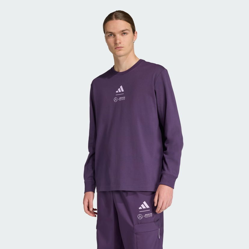 Majica adidas Performance Mercedes - AMG Petronas Formula One Team Premium Woven Long Sleeve T-Shirt Lila | JX8812