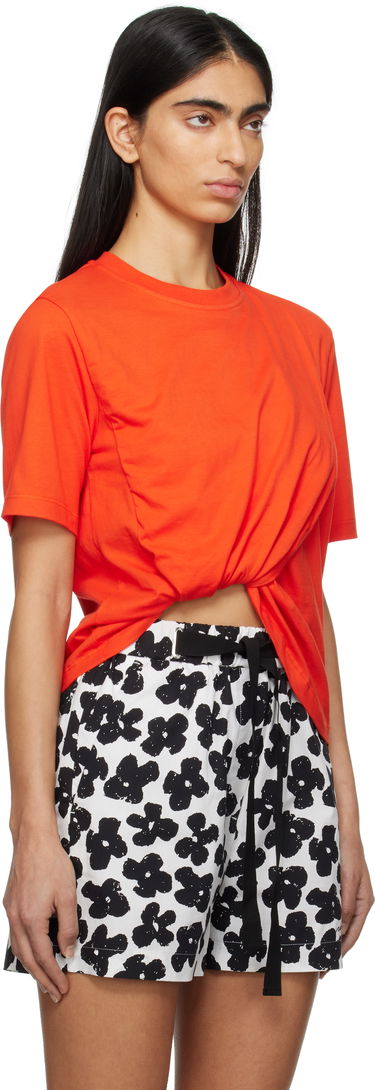 Majica MSGM Gathered T-Shirt Oranžna | 3841MDM114 257002, 1