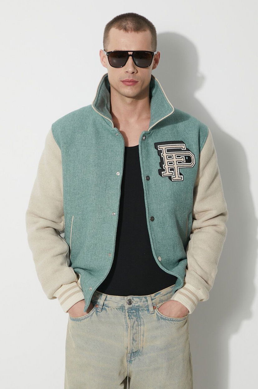 Bomber jakna Filling Pieces Filling Pieces Wool Varsity Jacket Zelena | 78616981033