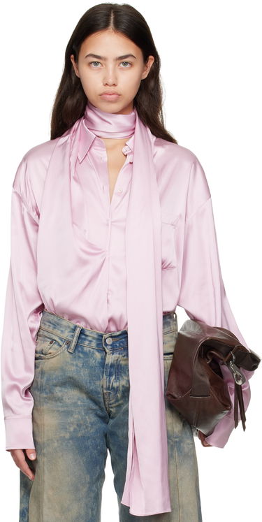 Srajce Acne Studios Acne Studios Layered Satin Blouse Roza | AC0772-, 0