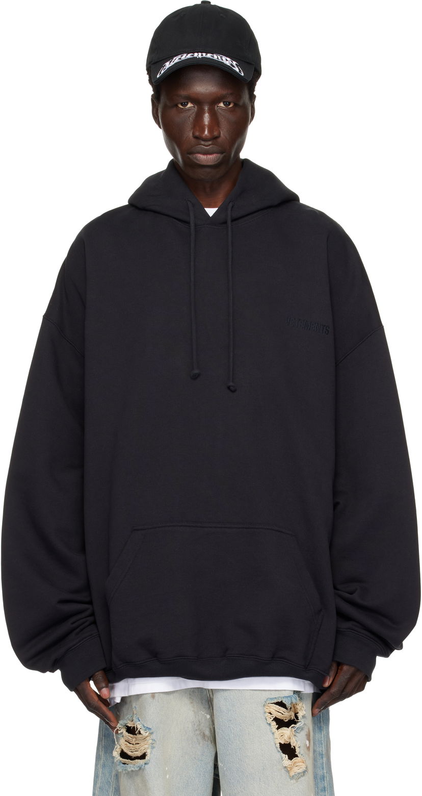 Pulover VETEMENTS Embroidered Logo Hoodie Črna | UA66HD780B