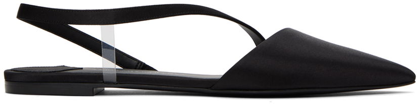 Superge in čevlji Stella McCartney Iconic D'Orsay Satin Flats Črna | 810371E00157