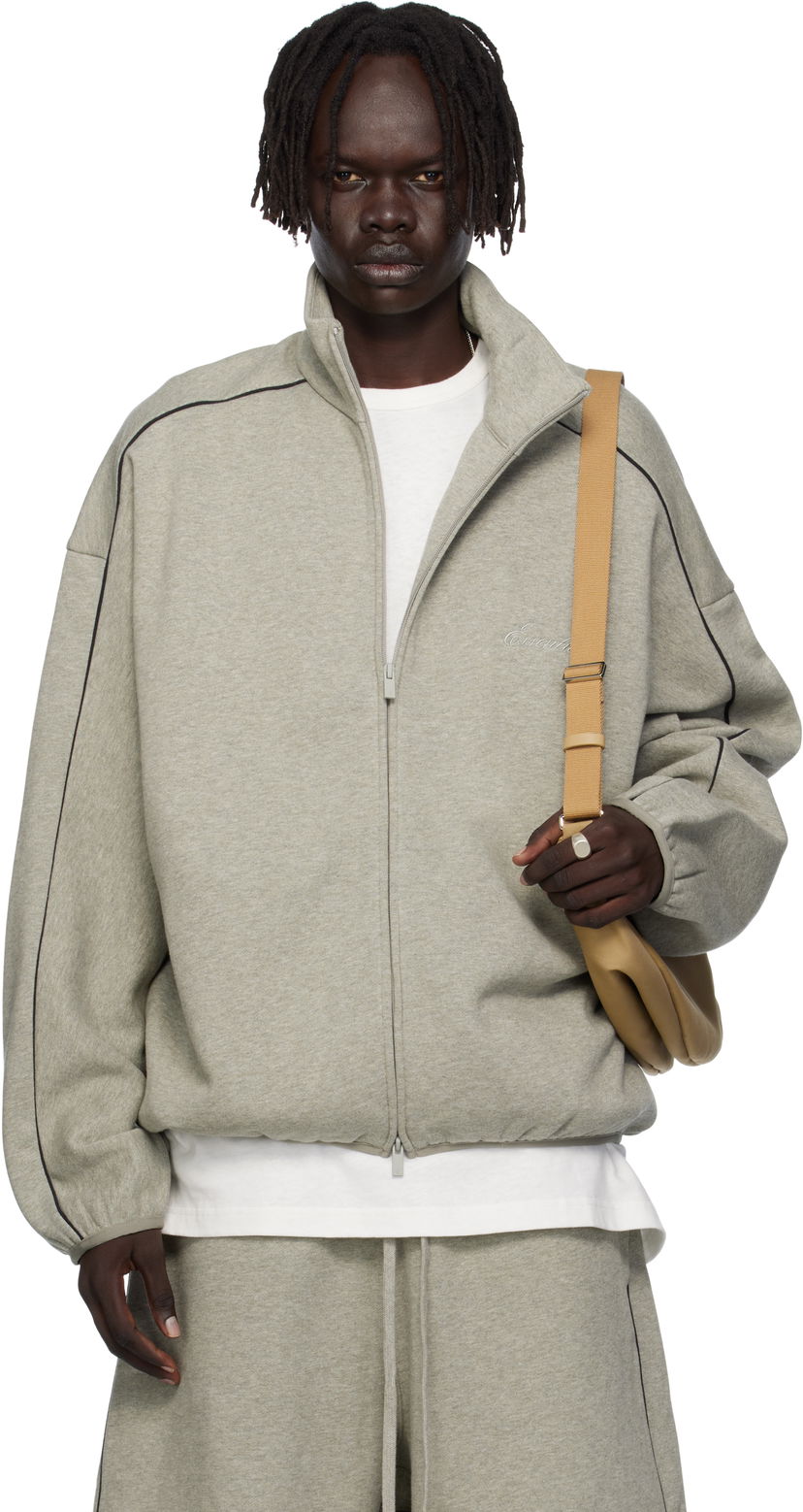 Jakna Fear of God Fear of God ESSENTIALS Modern Fit Fleece Track Jacket Siva | 202SP256895F