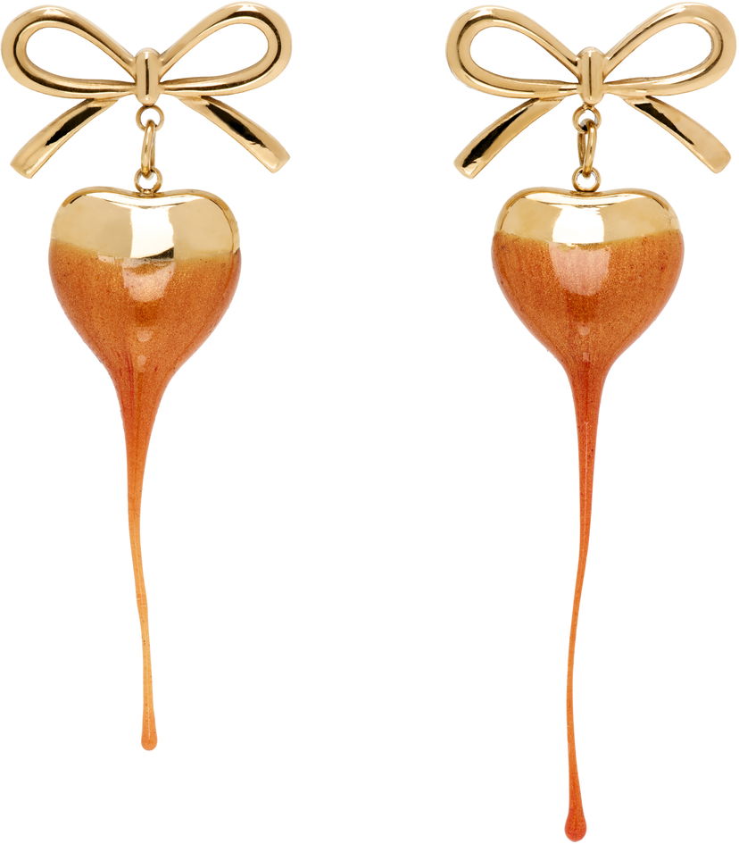 Uhani Ottolinger Ottolinger Bow Heart Drop Earrings Oranžna | 12590072501