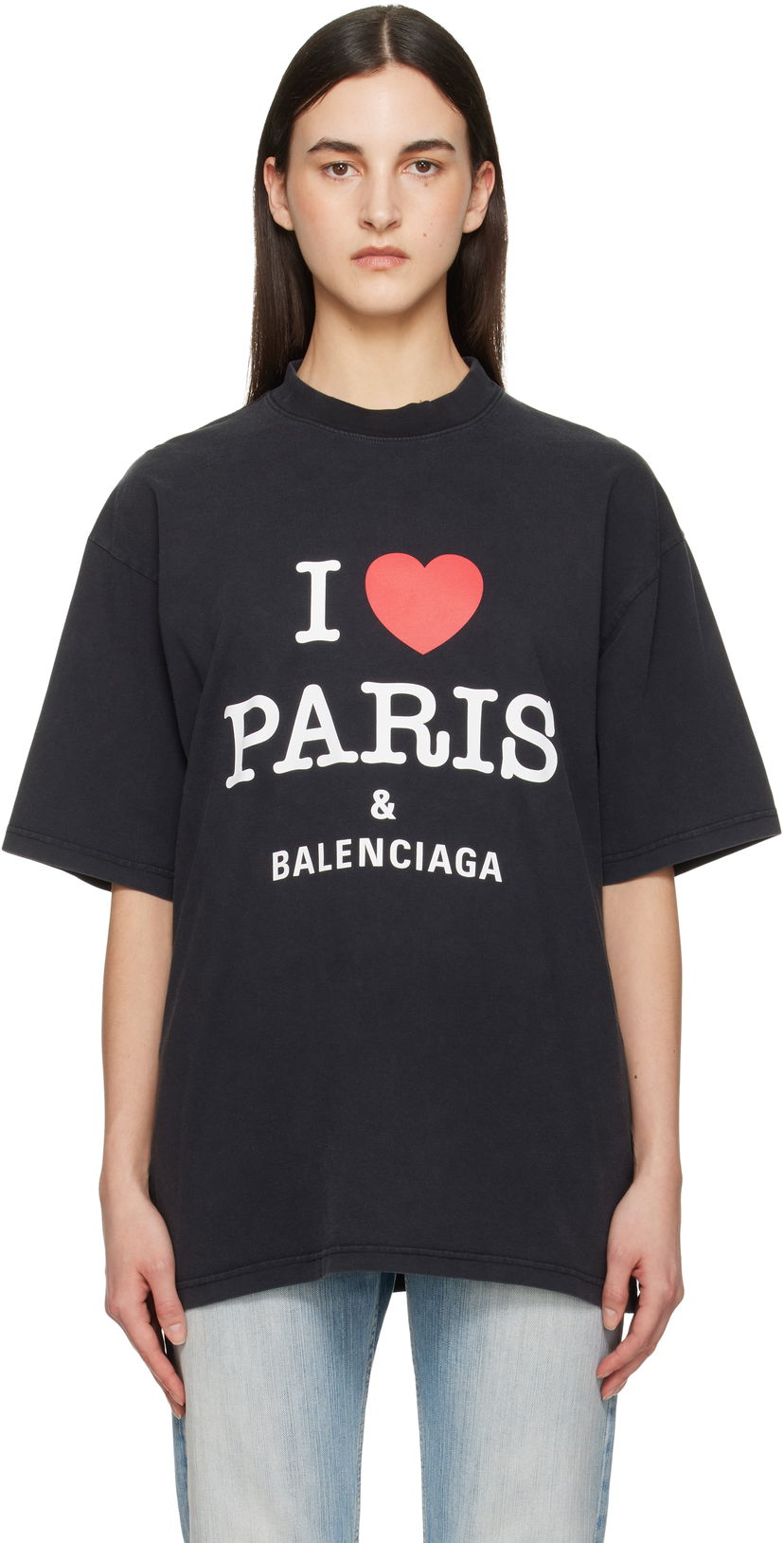 Majica Balenciaga Balenciaga 'I Love Paris' T-Shirt Črna | 764235 TRVU9