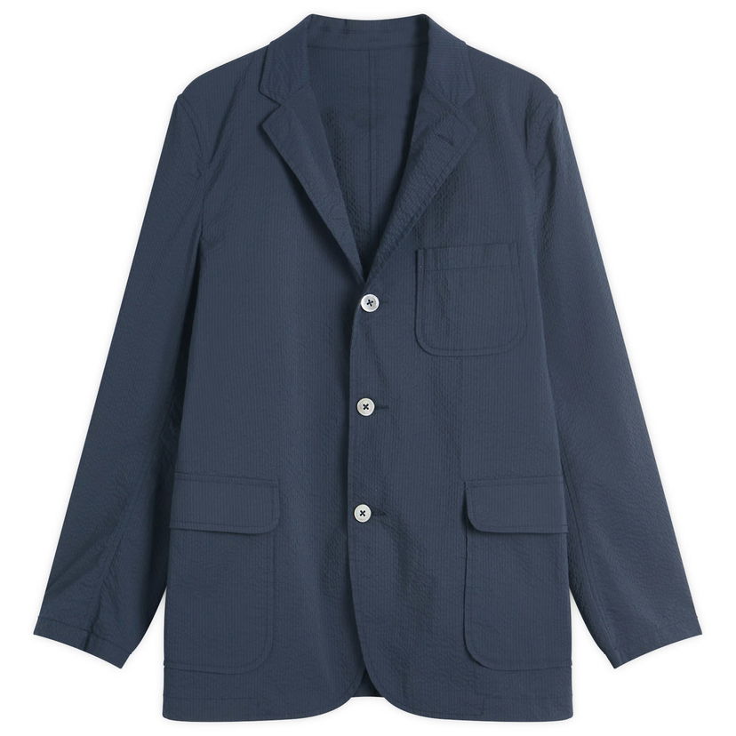 Jakna BEAMS Beams Plus 3-Button Seersucker Blazer, Size M Modra | 3816-0196-139-79