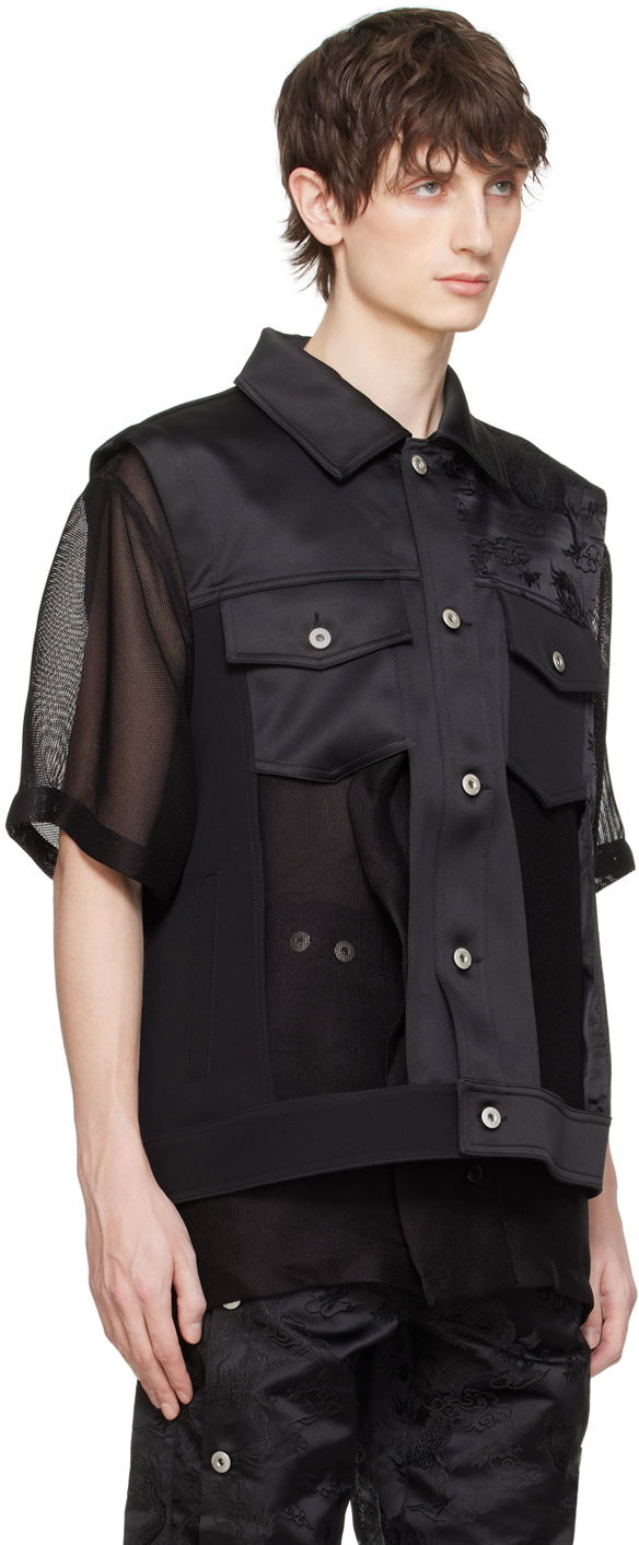 Telovnik Feng Chen Wang Feng Chen Wang Layered Mesh Vest Črna | FUS17JK10, 1