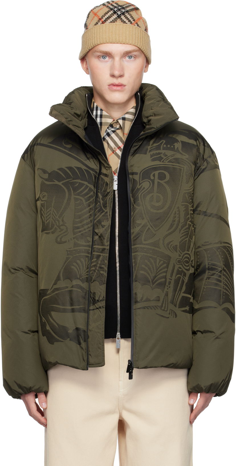 Puhovka Burberry Nylon Puffer Down Jacket Zelena | 8095196