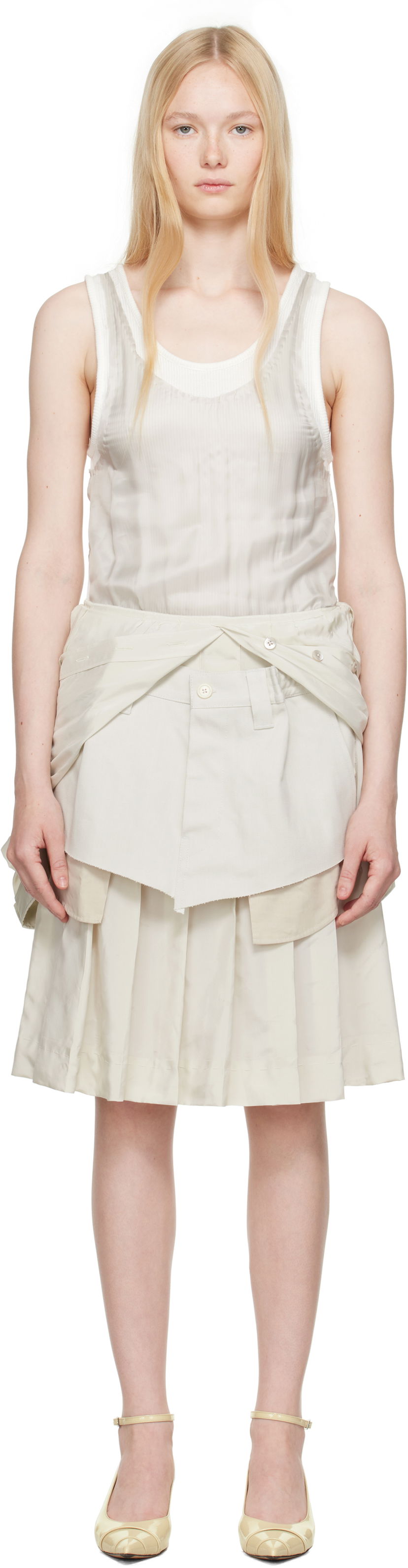 Krila Maison Margiela Maison Margiela Midi Dress Bež | S51DD0029 MTN060