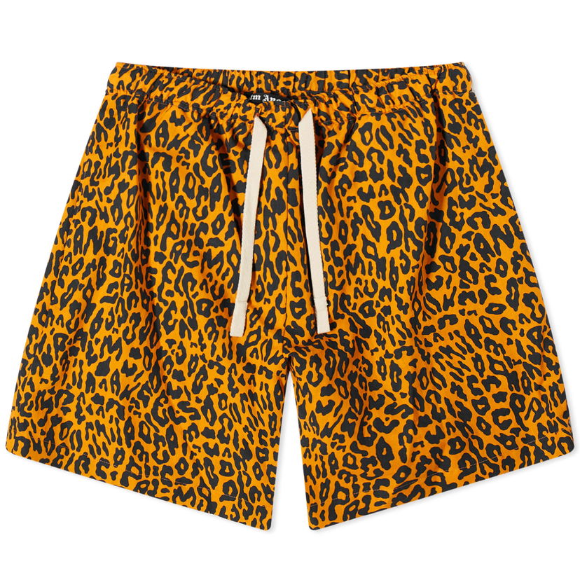 Kratke hlače Palm Angels Leopard Print Shorts Rumena | PMCB051S24FAB0012010