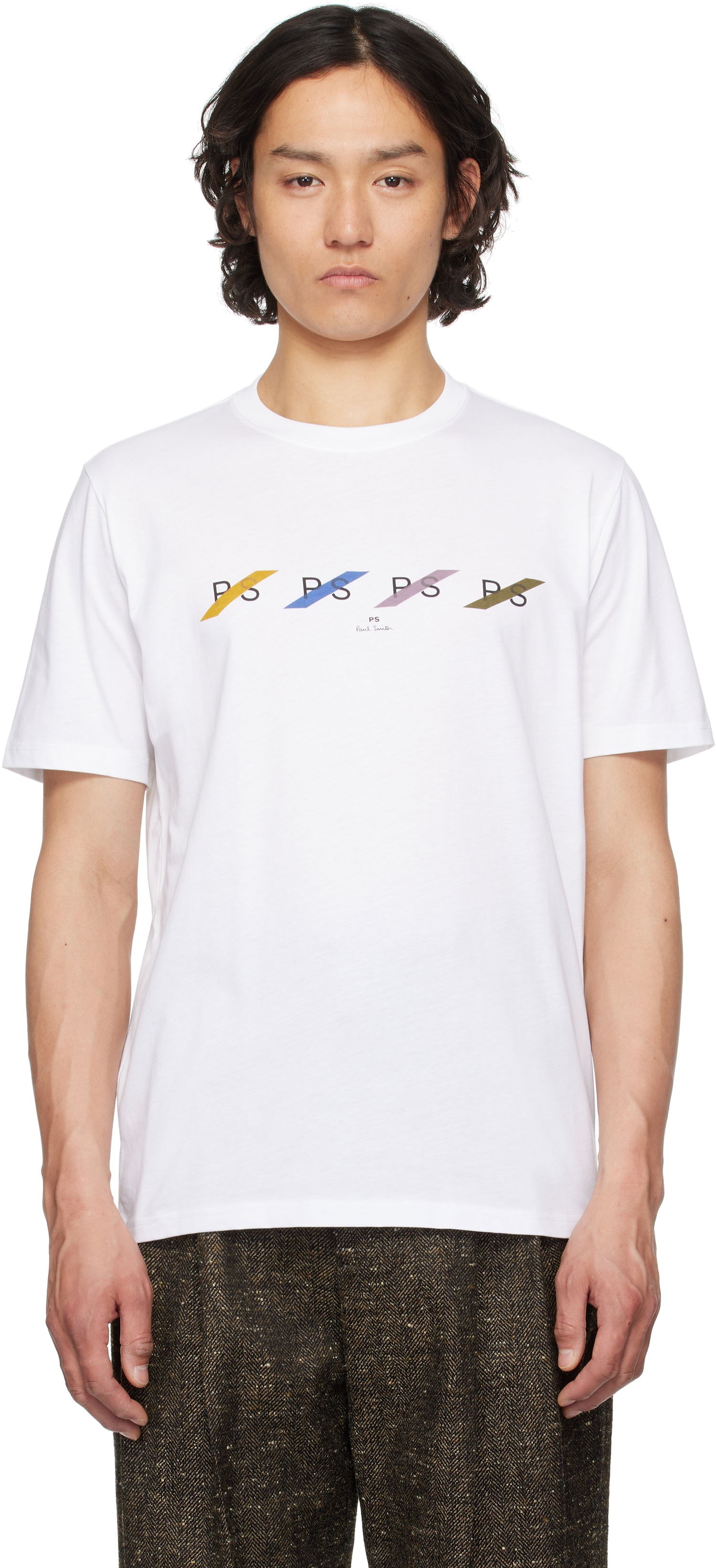 Majica Paul Smith PS Paul Smith 'PS' Row Multi T-Shirt Bela | M2R-011R-PP5082-01, 0