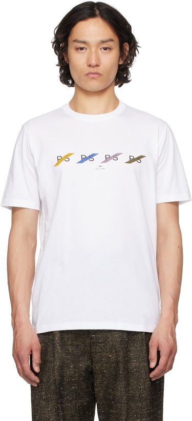 Majica Paul Smith PS Paul Smith 'PS' Row Multi T-Shirt Bela | M2R-011R-PP5082-01, 0