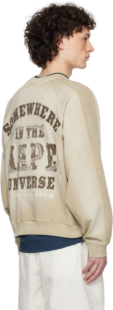Pleteni pulover AAPE by A Bathing Ape AAPE by A Bathing Ape Main Crewneck Sweatshirt Bež | AAPSWMC320XXNBGX, 2