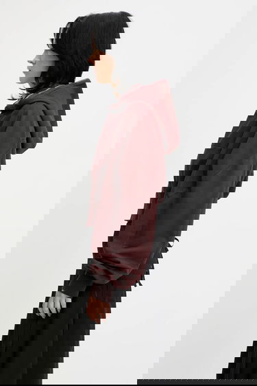 Pulover Rick Owens Rick Owens DRKSHDW Collage Gimp Hoodie Bordo | DS02E7233.RIG, 1
