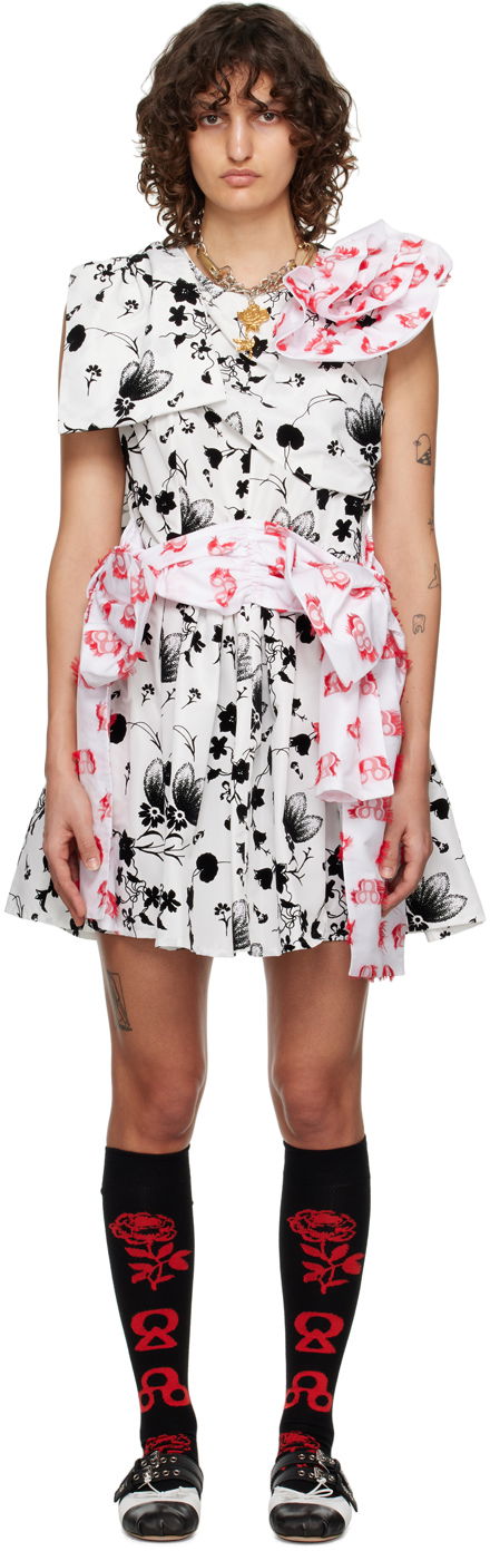 Obleke Chopova Lowena Floral Print Asymmetric Minidress Bela | 1277, 0