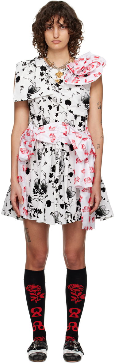 Obleke Chopova Lowena Floral Print Asymmetric Minidress Bela | 1277, 0