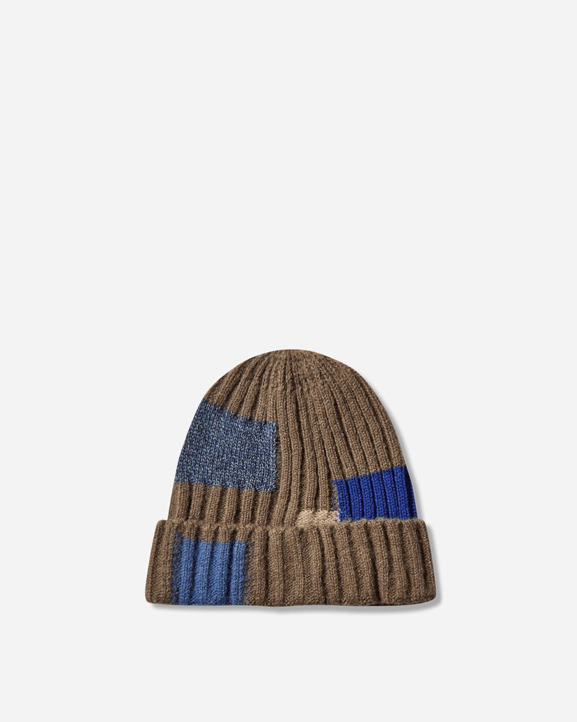 Beanie KAPITAL Wool Patchwork Ribbed Knit Beanie Večbarvna | EK-1510XH GRAY
