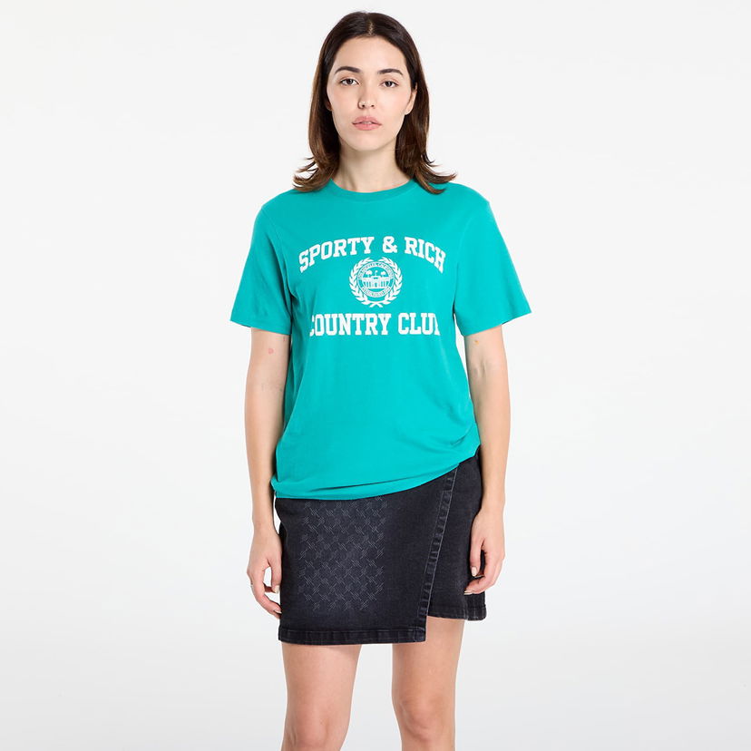 Majica Sporty & Rich Varsity Crest Soft T-Shirt UNISEX Spring Green Zelena | TO089625218GR37