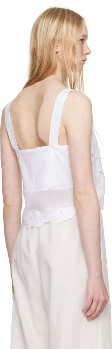 Krop-top rag & bone Rag & Bone Clem Lace-Trim Poplin Tank Top Bela | WAW25SA036LA36, 2