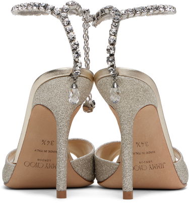 Nega čevljev Jimmy Choo Jimmy Choo Saeda 100 Heeled Sandals Kovinski | SAEDA SANDAL 100, 1
