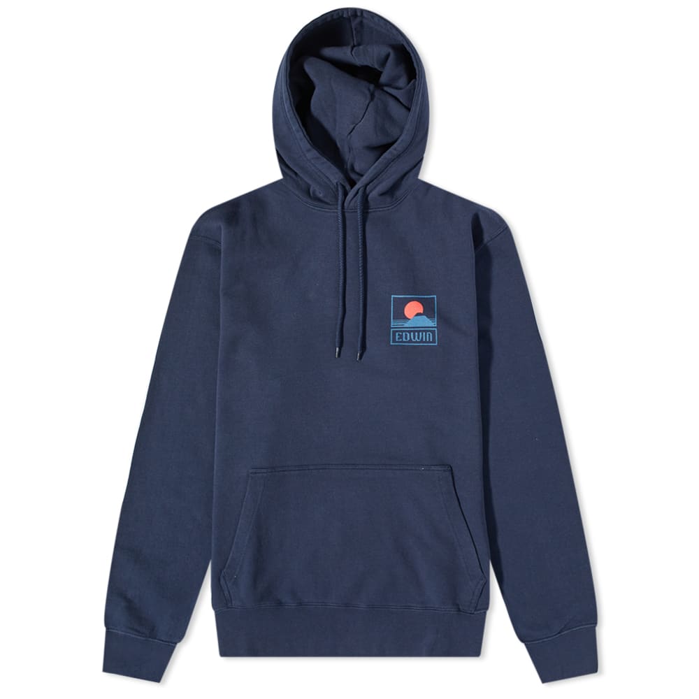 Pulover EDWIN Sunset Mt Fuji Popover Hoody Mornarica | I029284-NYB67, 0