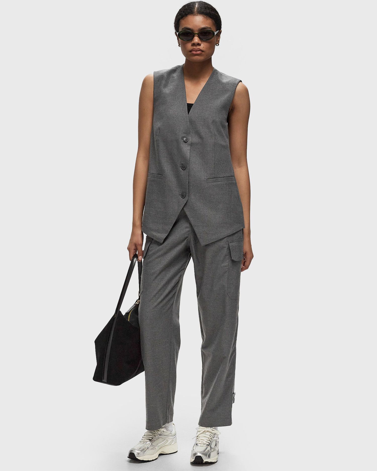 Cargo hlače Samsoe Samsoe Samsoe Samsoe Salix Casual Cargo Pants, Size M Siva | F24100068-GREY_MEL, 1