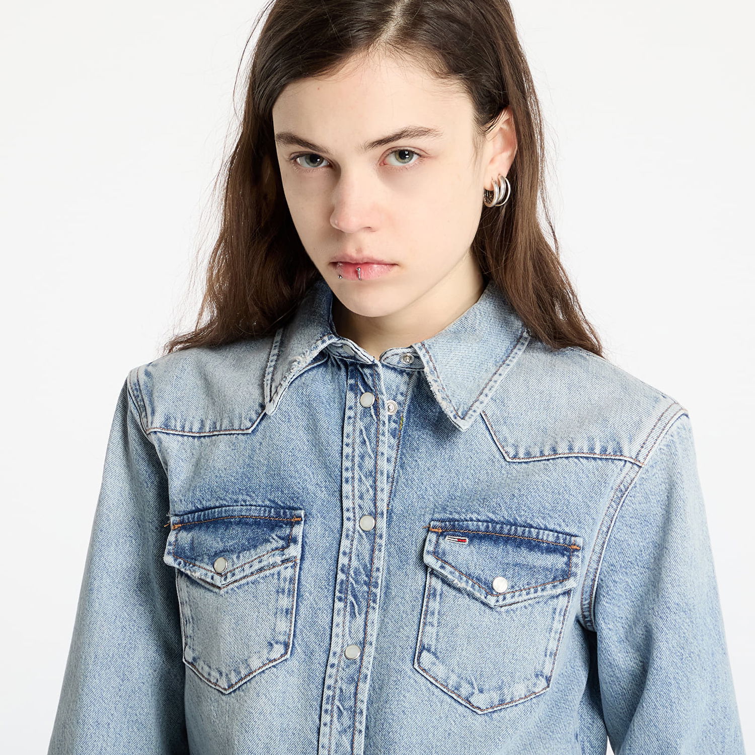 Srajce Tommy Hilfiger Tommy Jeans Regular Western Denim Shirt Modra | DW0DW21416 1AB, 1