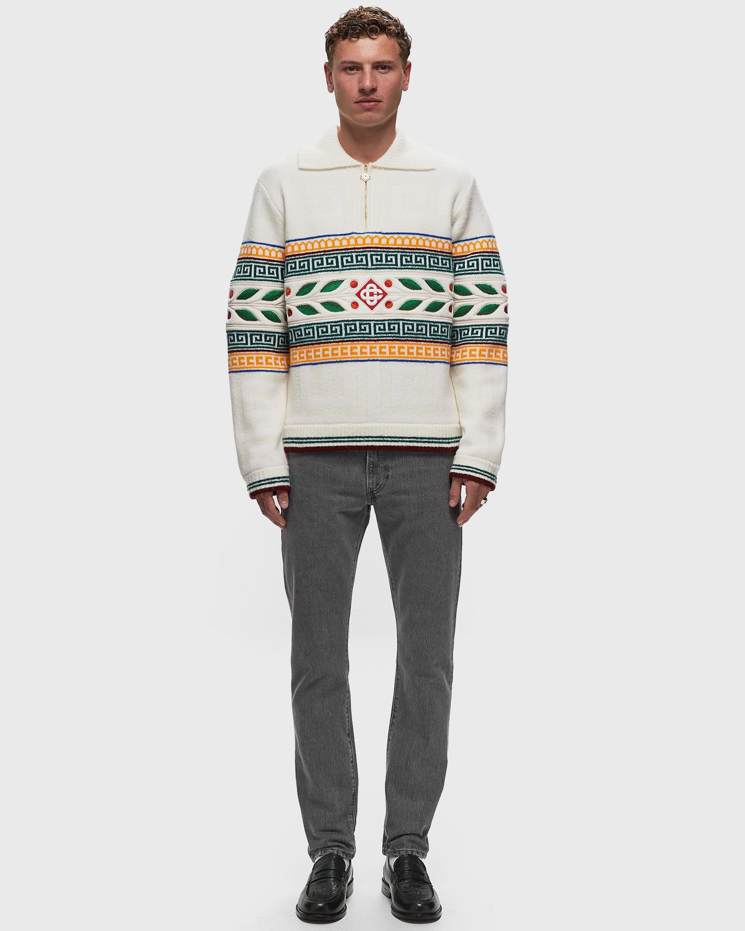 Pleteni pulover Casablanca LAURIEL OLYMPIQUE JUMPER Zelena | MF24-KW-773-01, 1