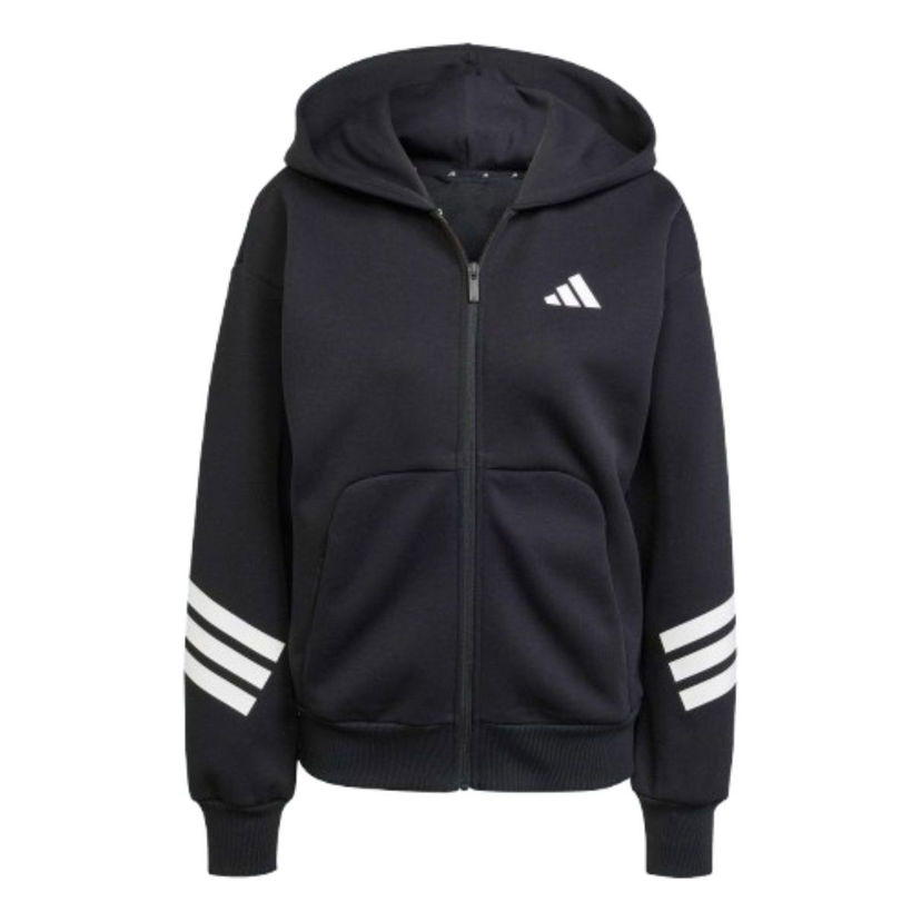 Pulover adidas Originals Future Icons 3-Stripes Full-Zip Hoodie Črna | JE0171