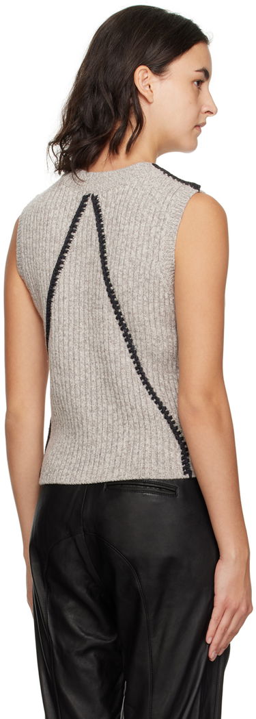 Pleteni pulover rag & bone Ingrid Knit Vest Siva | WAS23F044FS44, 2