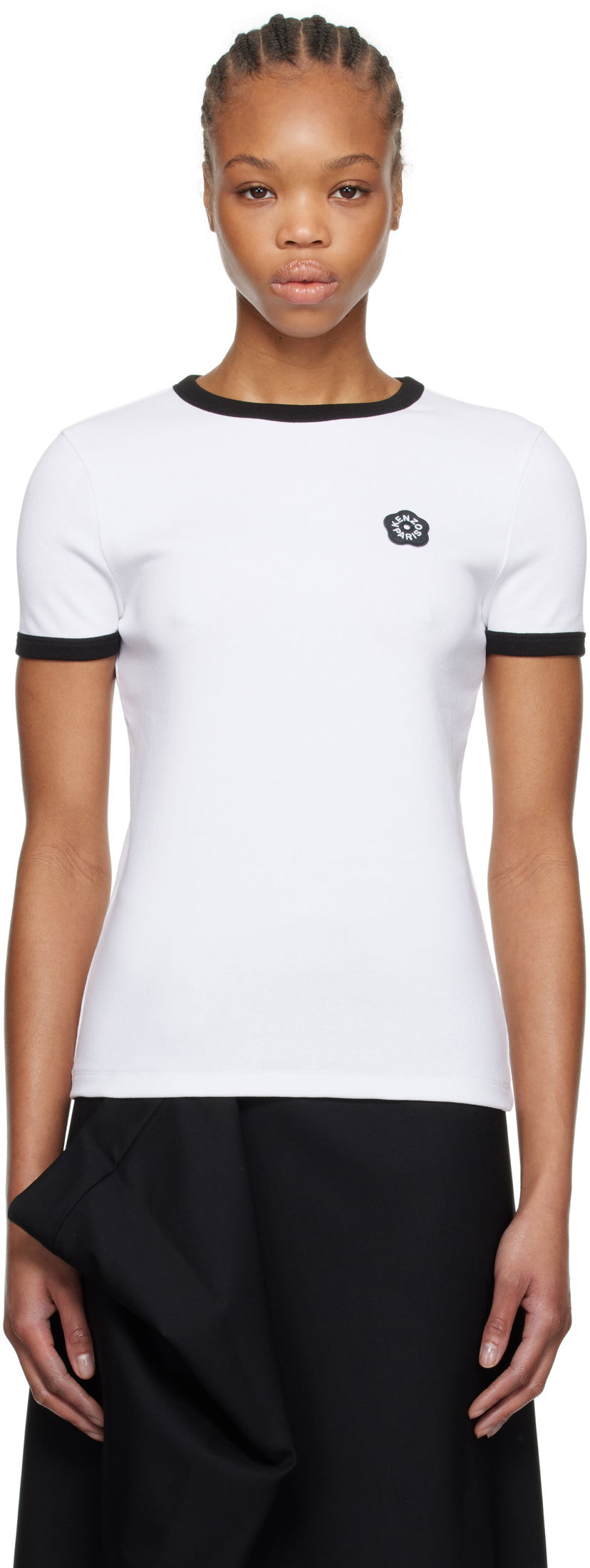 Majica KENZO Kenzo Paris 'Boke Flower 2.0' Embroidered Rib T-Shirt Bela | FF52TS1564SJ