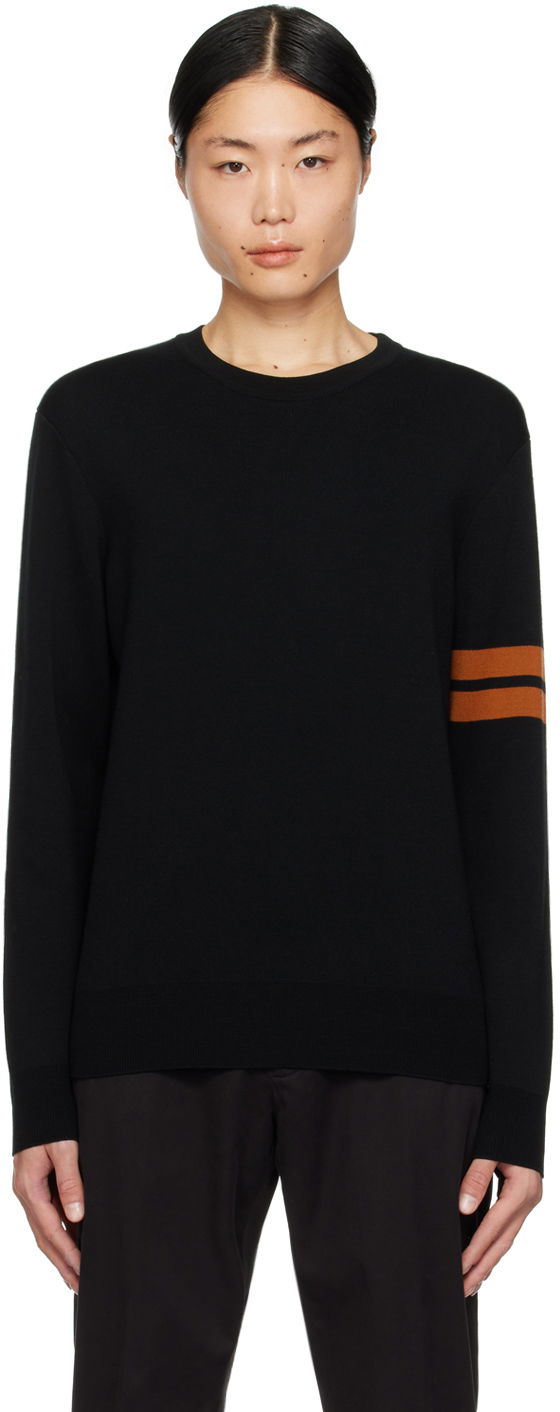 Pleteni pulover ZEGNA Striped Sweater Črna | E8M91-110