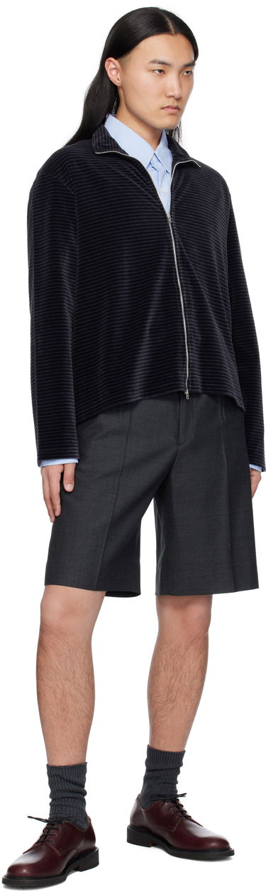 Pleteni pulover OUR LEGACY Our Legacy Shrunken Full-Zip Track Jacket Črna | M4243SPS, 3