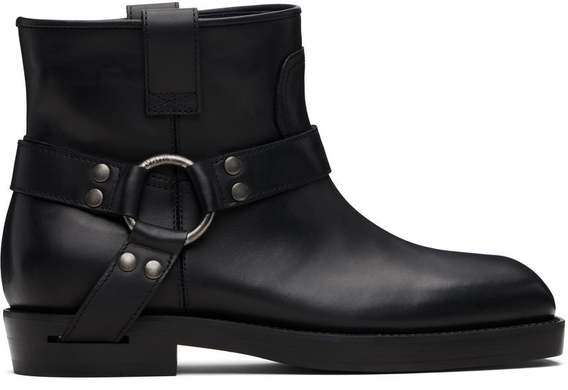 Superge in čevlji Balmain Balmain Calfskin Leather Biker Ankle Boots Črna | FM1TE365LVIT