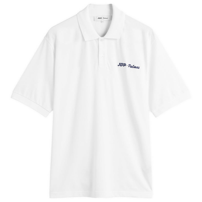 Polo majica Palmes A.T.P. + Palmes Pique Polo Shirt, Size Small Bela | P10-0076-001