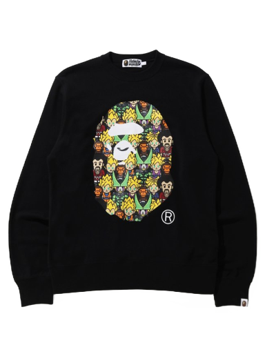 Pleteni pulover BAPE Dragon x Ball Z Baby Milo Big Ape Head Crewneck Črna | 002SWG231914XBLK